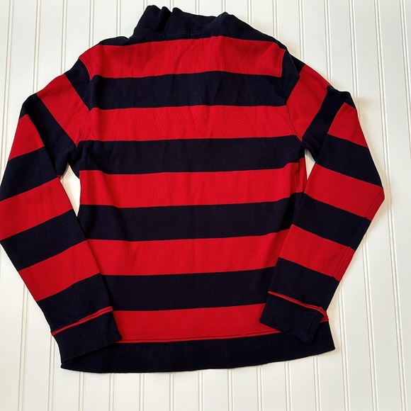 POLO RALPH LAUREN Quarter Zip Pullover Red and Navy Blue Size XL - Picture 5 of 6